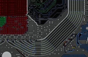 Copie d'écran montrant le routage d'une carte électronique